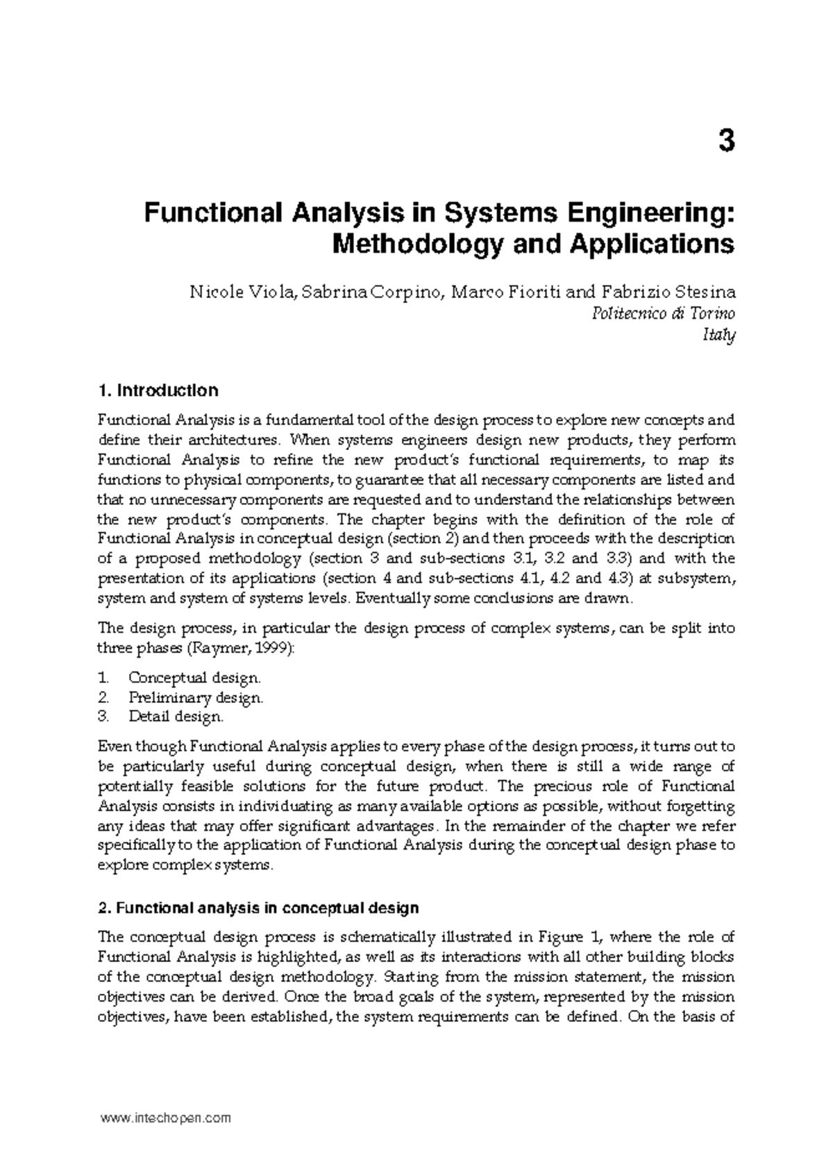 Functional Analysis In Systems Engineering Methodology And Applications ...