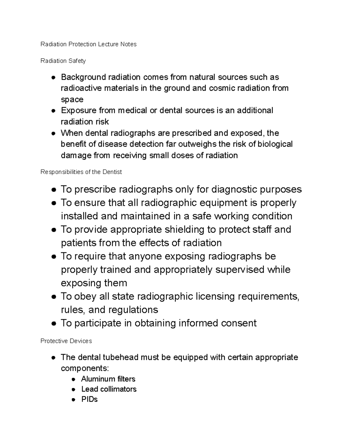 Radiation Protection Lecture Notes - Radiation Protection Lecture Notes ...