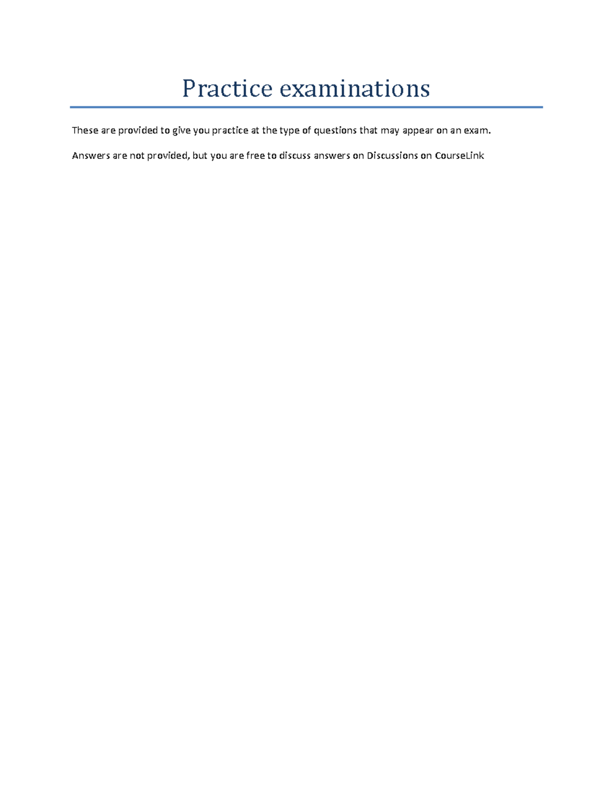 PATH3610 Examinations past practice questions - Practice examinations ...