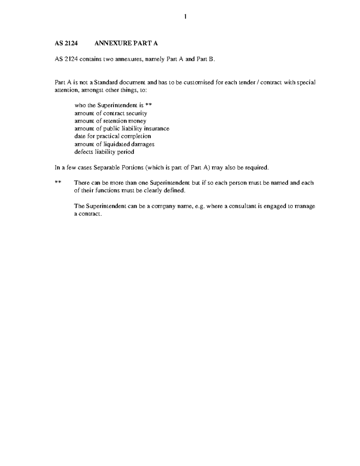 AS 2124&4300 - Annexure A cfd - AS 2124 ANNEXURE PART A AS 2124 ...