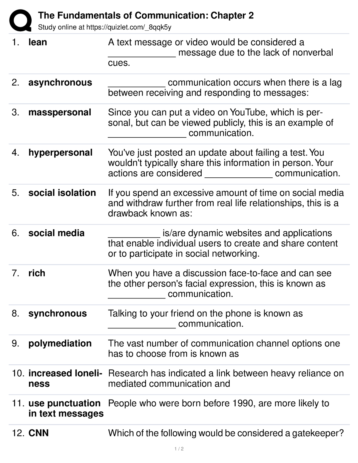 The Fundamentals of Communication Chapter 2 - asynchronous ...