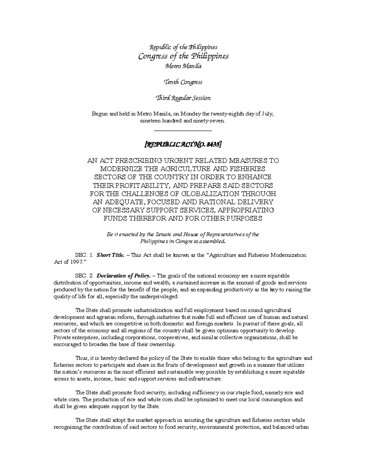 ra-8435-ra-8435-republic-of-the-philippines-congress-of-the