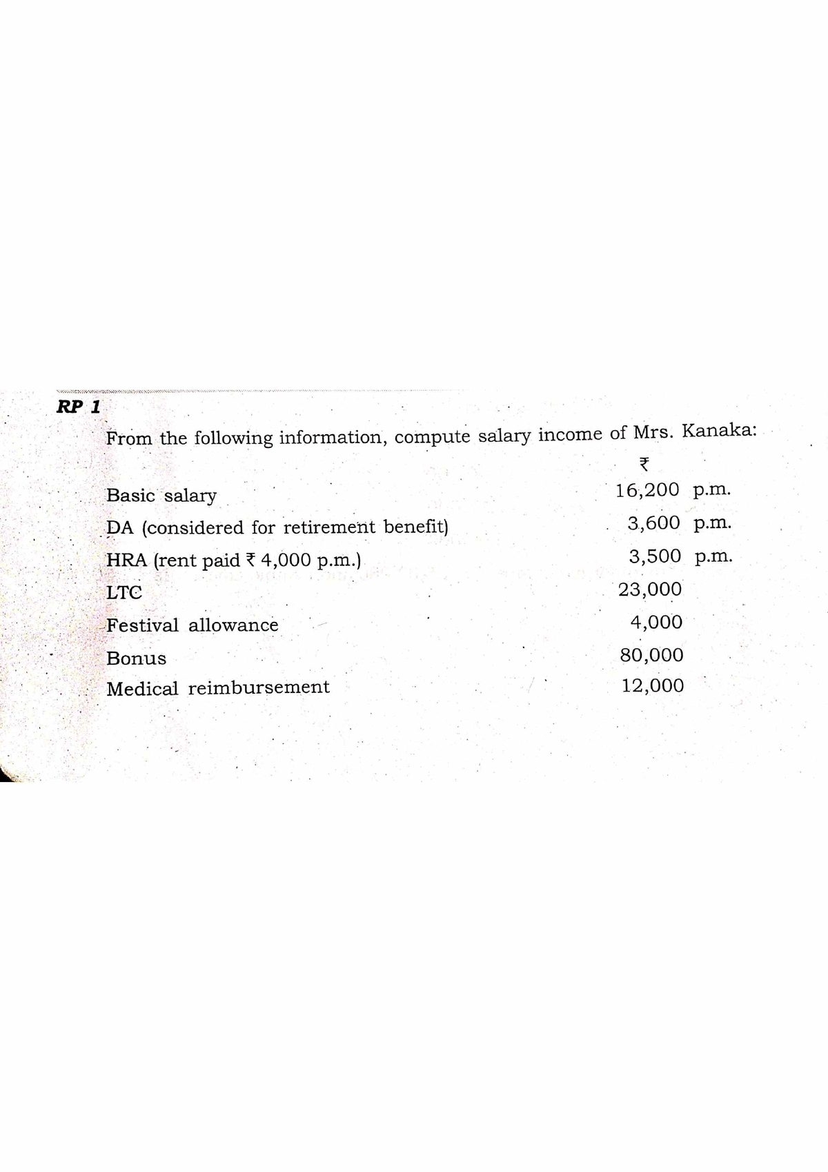 Income From Salaries Revisional Problems B COM Studocu