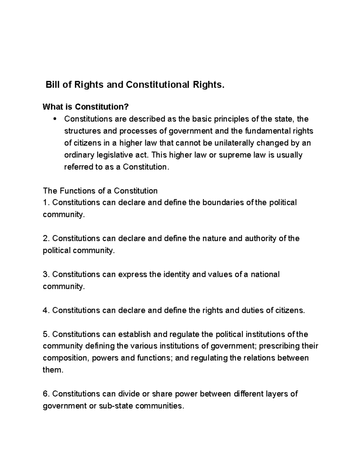 Human Rights Education Part 1 - Bill Of Rights And Constitutional ...