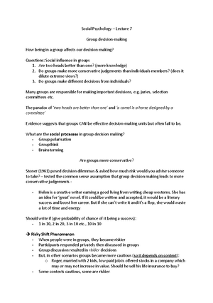 Social Psychology Lecture 2 - Social in nature- self-definition through ...