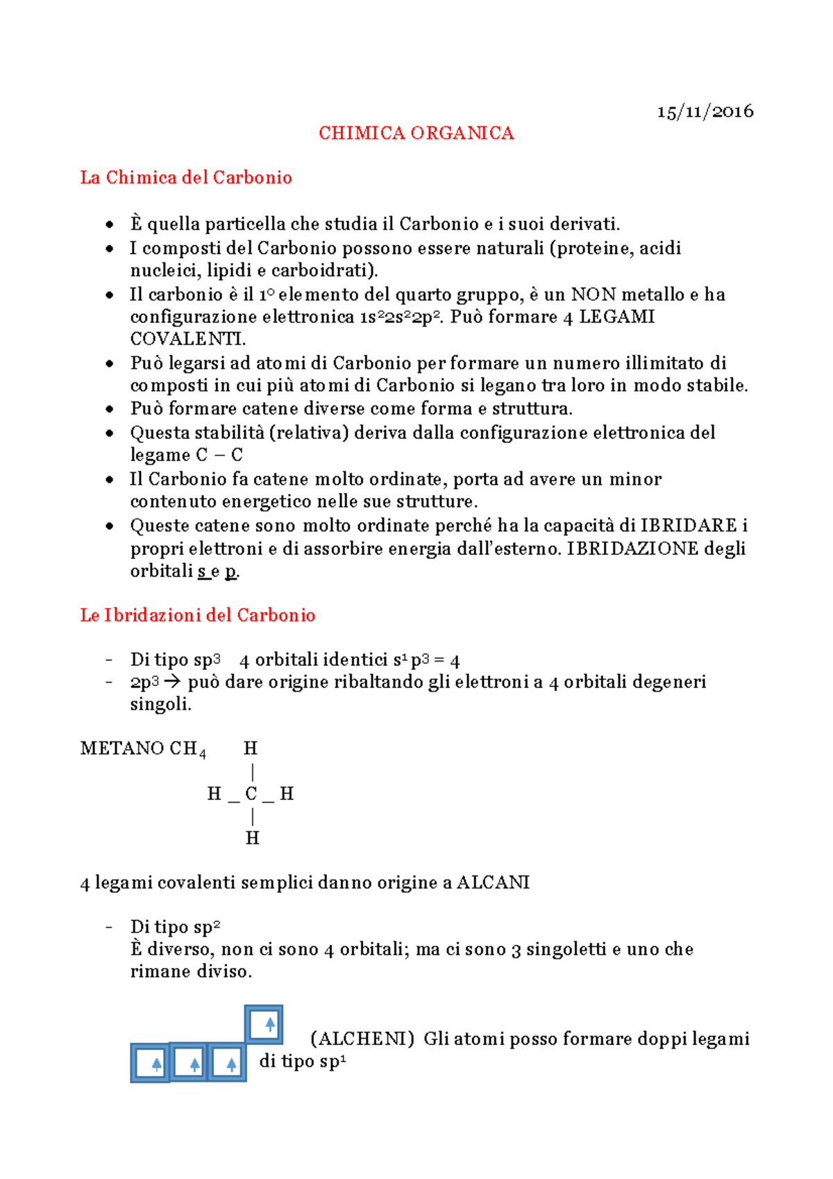 Chimica Organica 1 - 15/11/ CHIMICA ORGANICA La Chimica Del Carbonio È ...