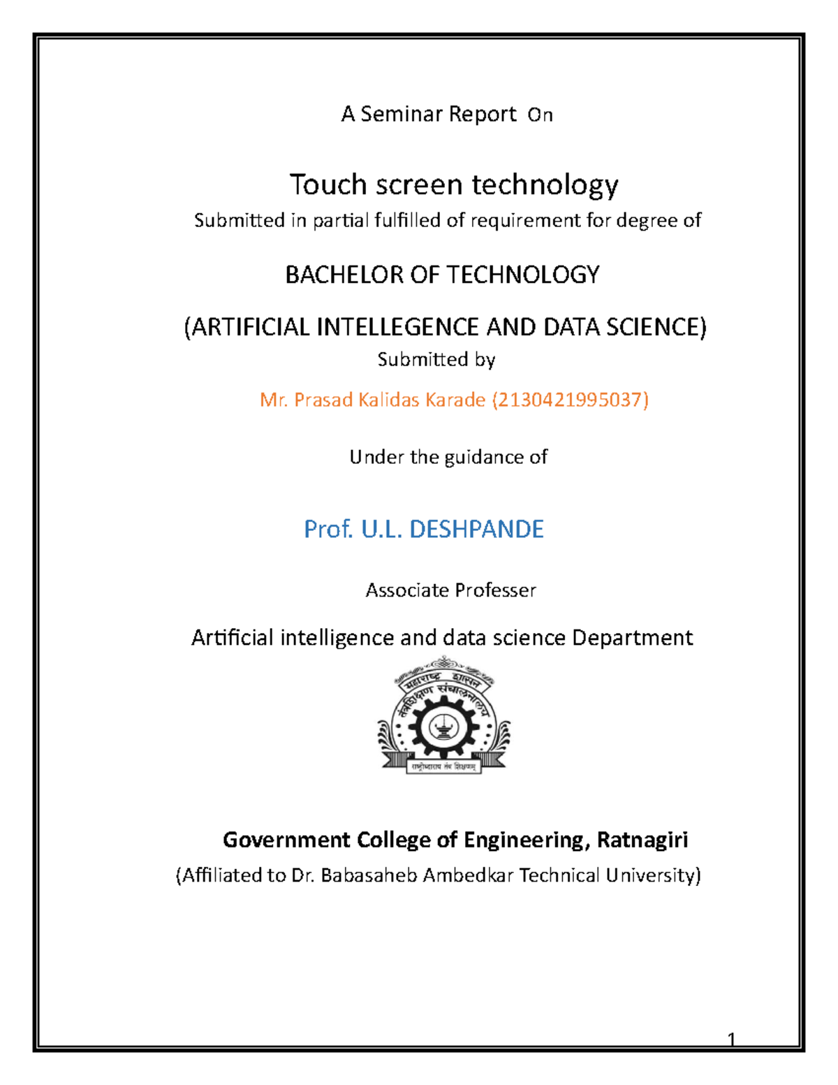 seminar-report-prasad-final-a-seminar-report-on-touch-screen