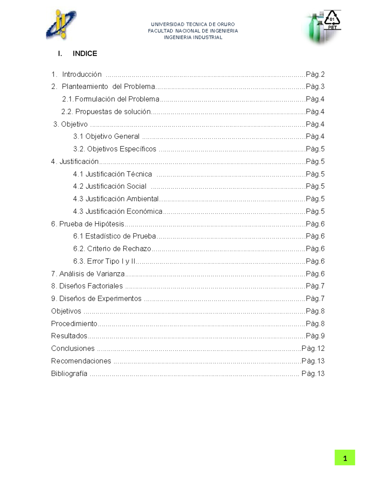 Perfil De Proyecto 1 - Facultad Nacional De Ingenieria Ingenieria 