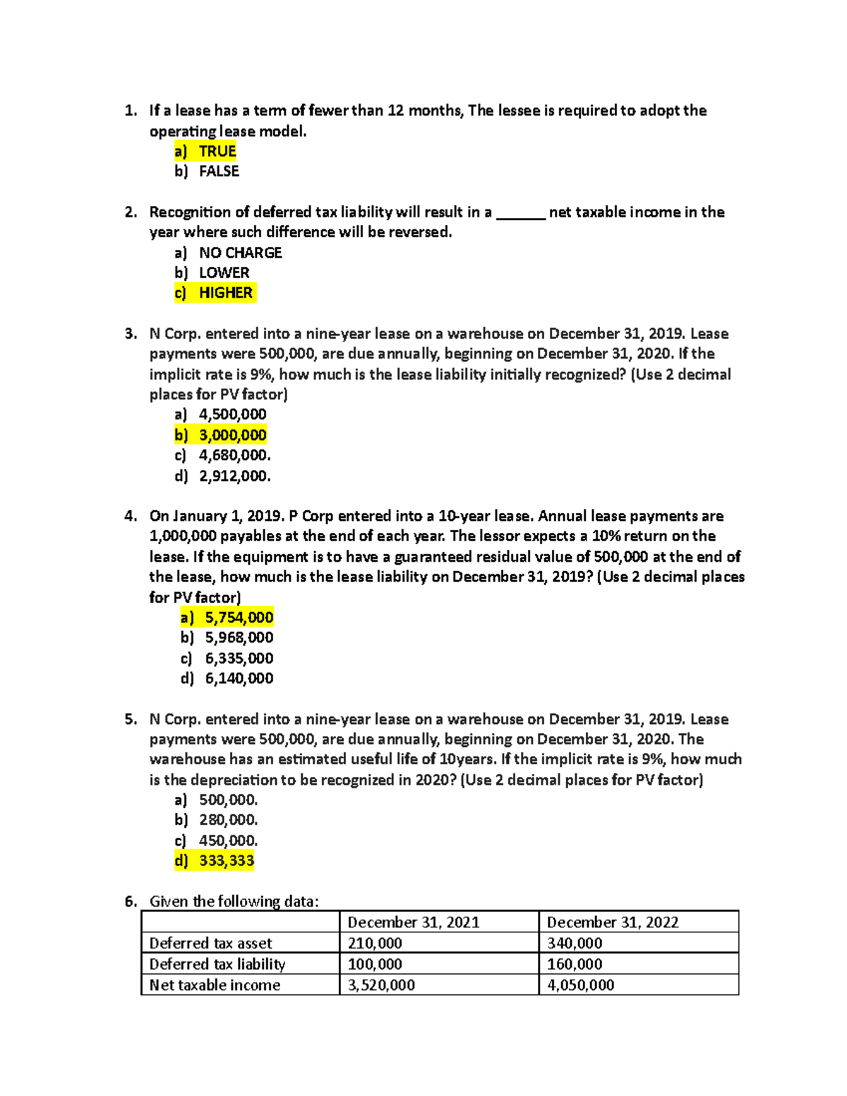 Intermediate ACC. QUIZ 3 - Accountancy - Studocu