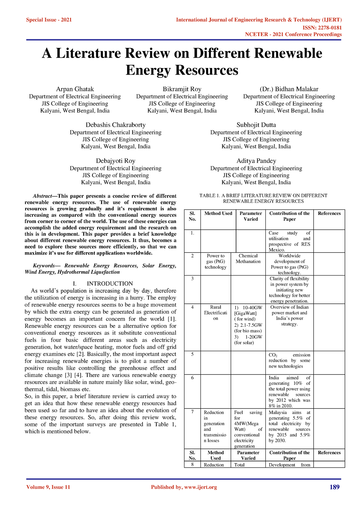 literature review on alternative sources of energy