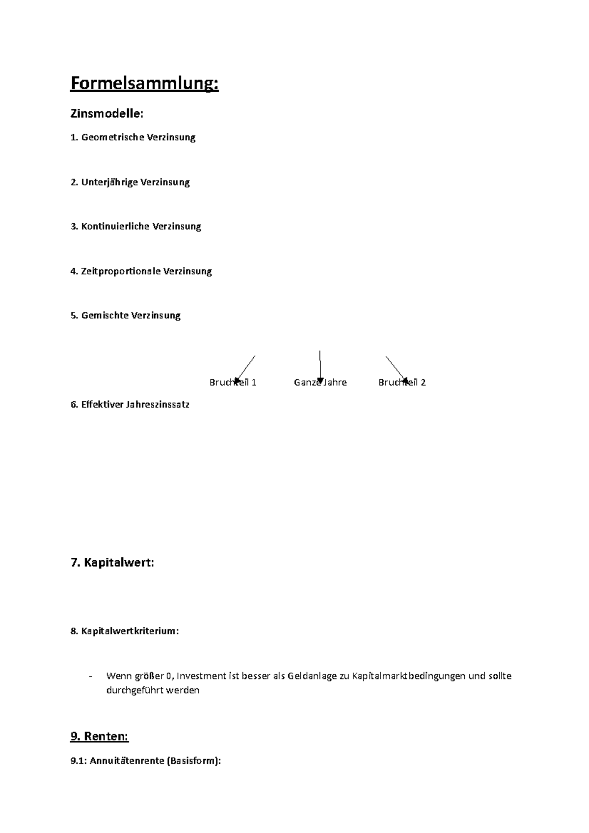 Formelsammlung Fima - Formelsammlung: Zinsmodelle: Geometrische ...