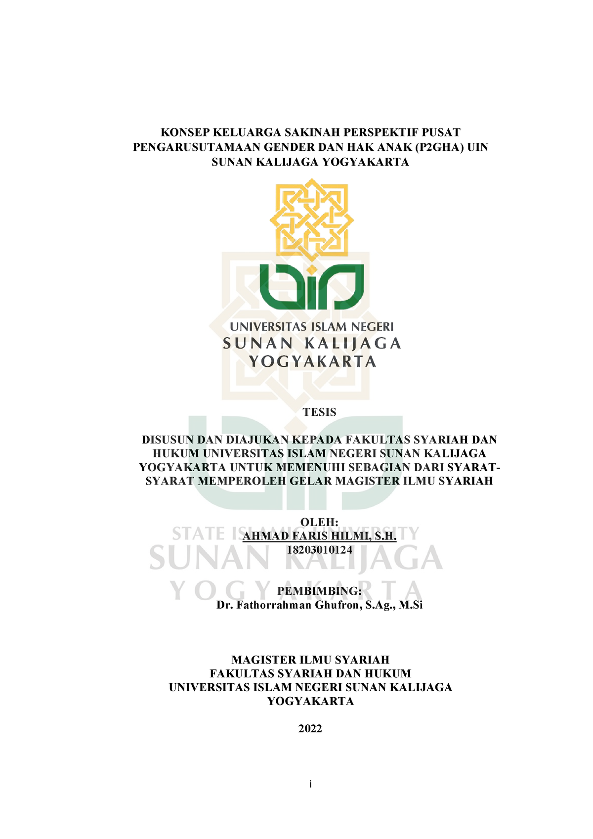 18203010124 BAB-I IV-atau-V Daftar- Pustaka - I KONSEP KELUARGA SAKINAH ...