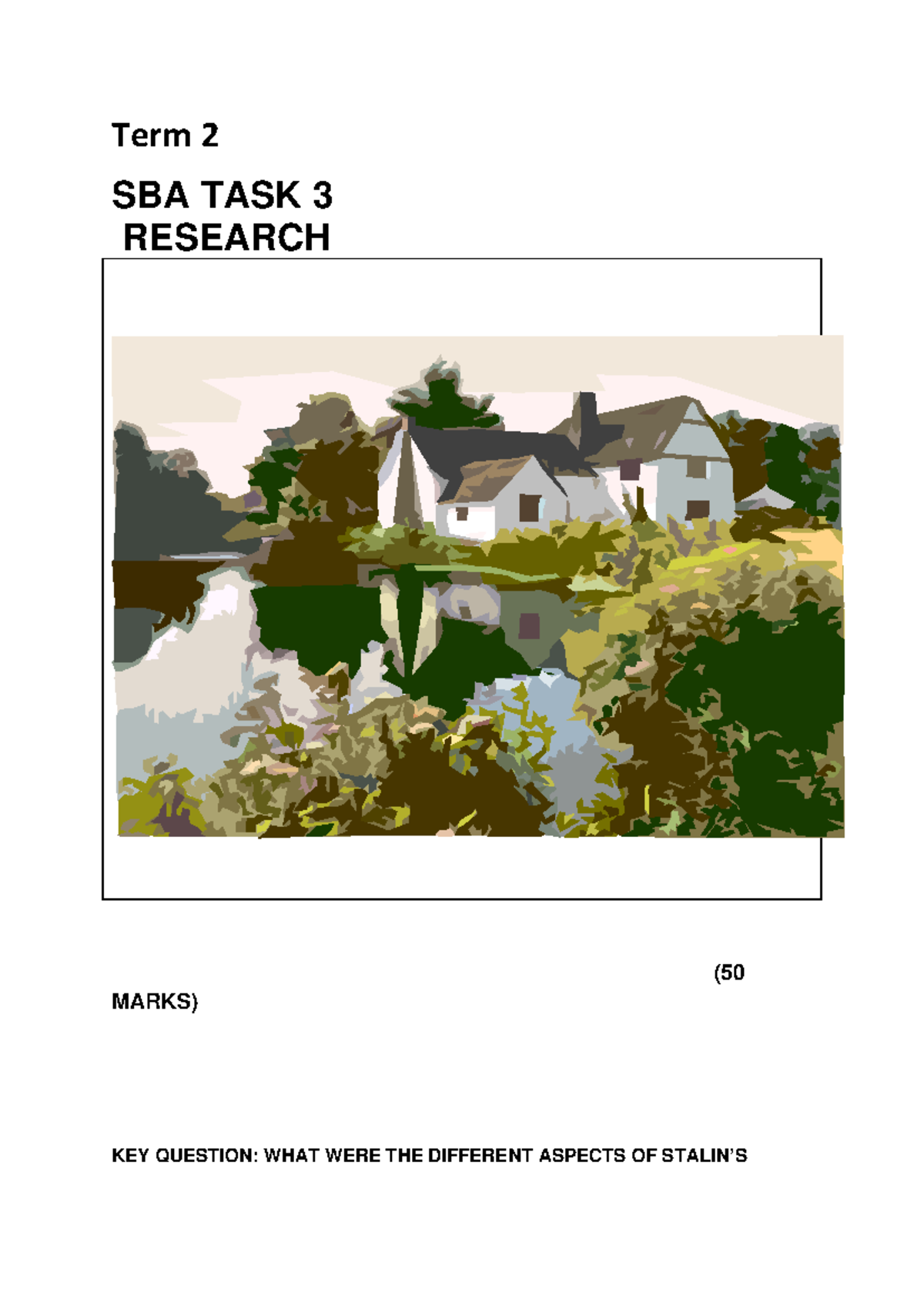 Grade 11History W 1t7 - Term 2 SBA TASK 3 RESEARCH ( MARKS) KEY ...