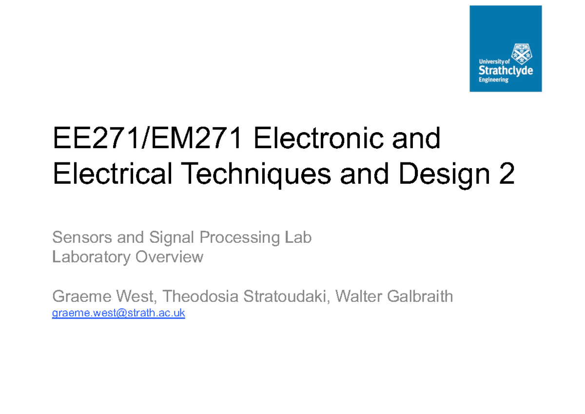 EE271 - Lab Overview - EM271 - Strath - Studocu