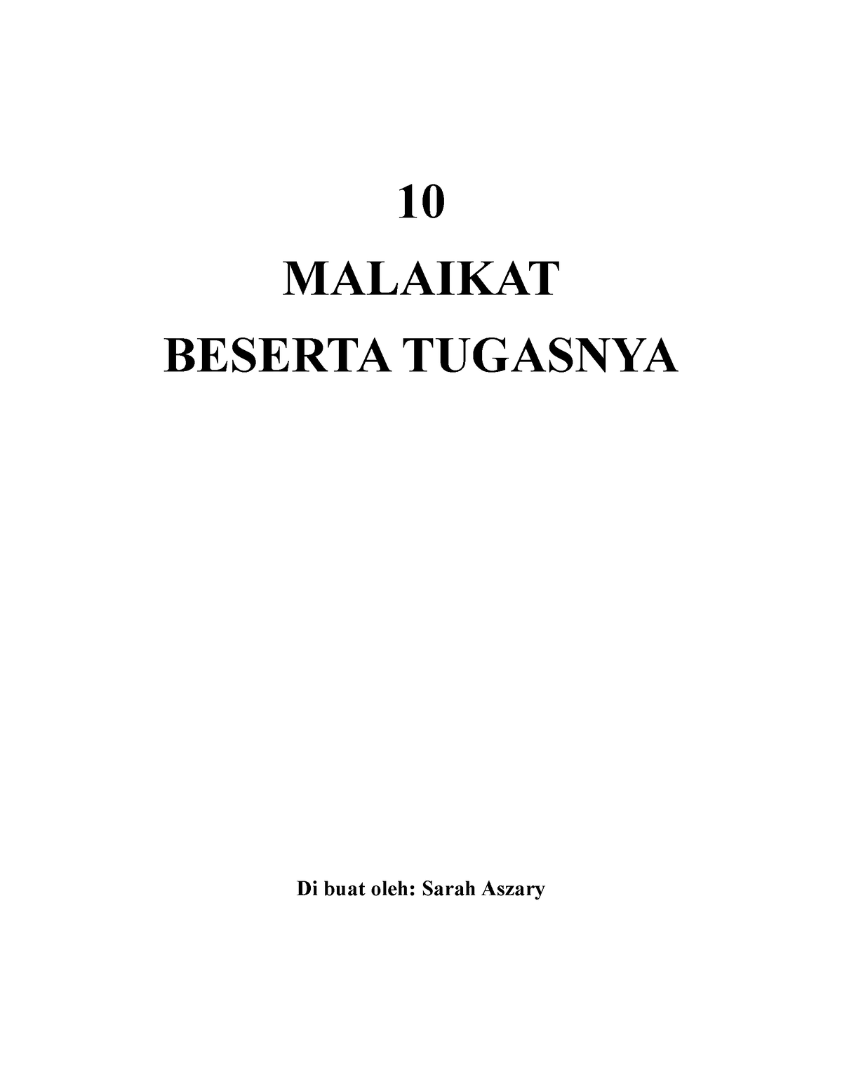 10 Malaikat Beserta Tugasnya - 10 MALAIKAT BESERTA TUGASNYA Di Buat ...