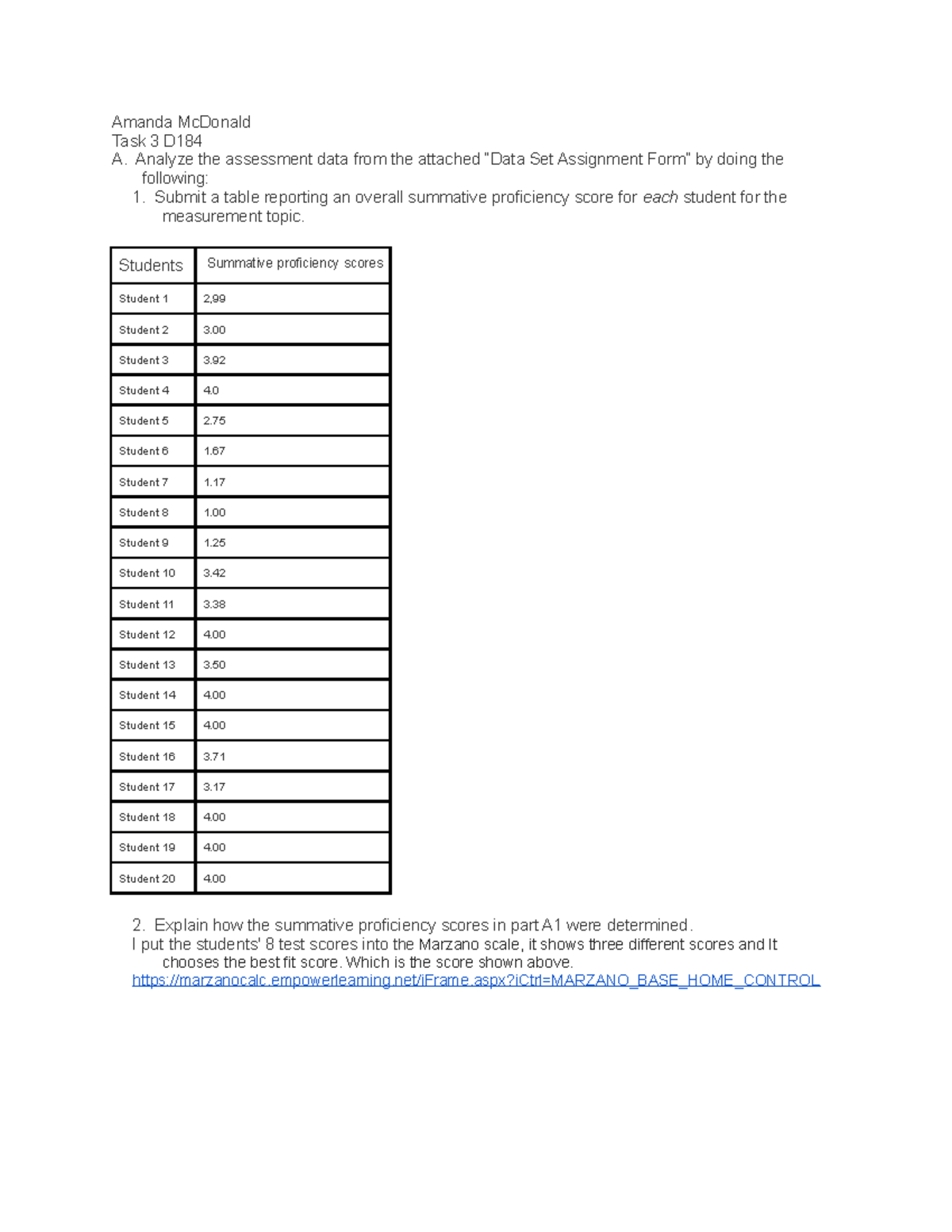 OKMI D184 Task 3 - Passed - Amanda McDonald Task 3 D A. Analyze the ...