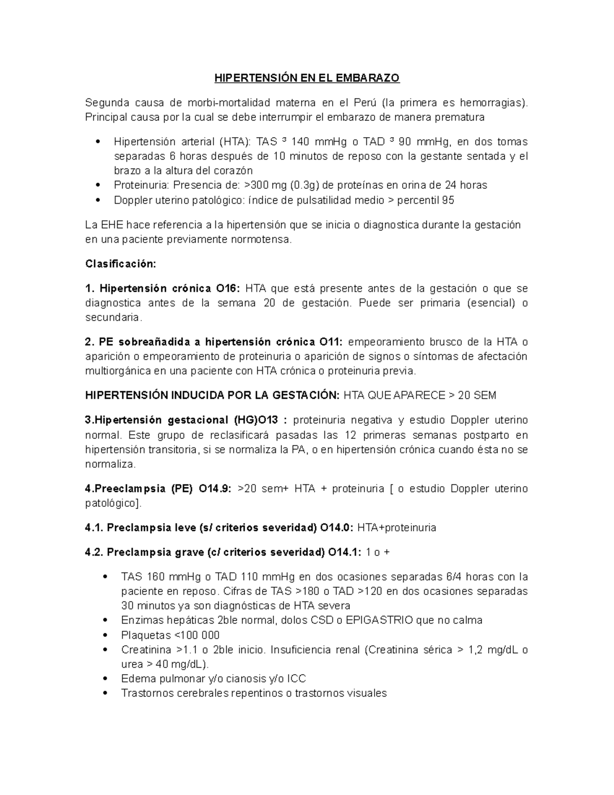 Hipertensión descarga del tercer trimestre