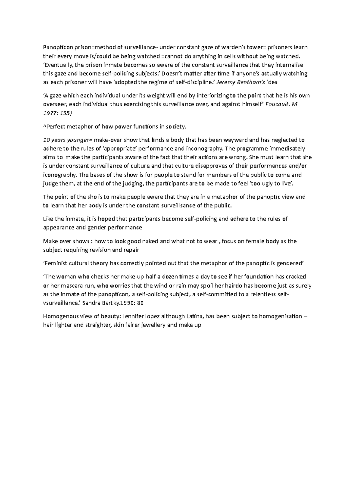 Body basics reading Basic notes on the body Panopticon prison