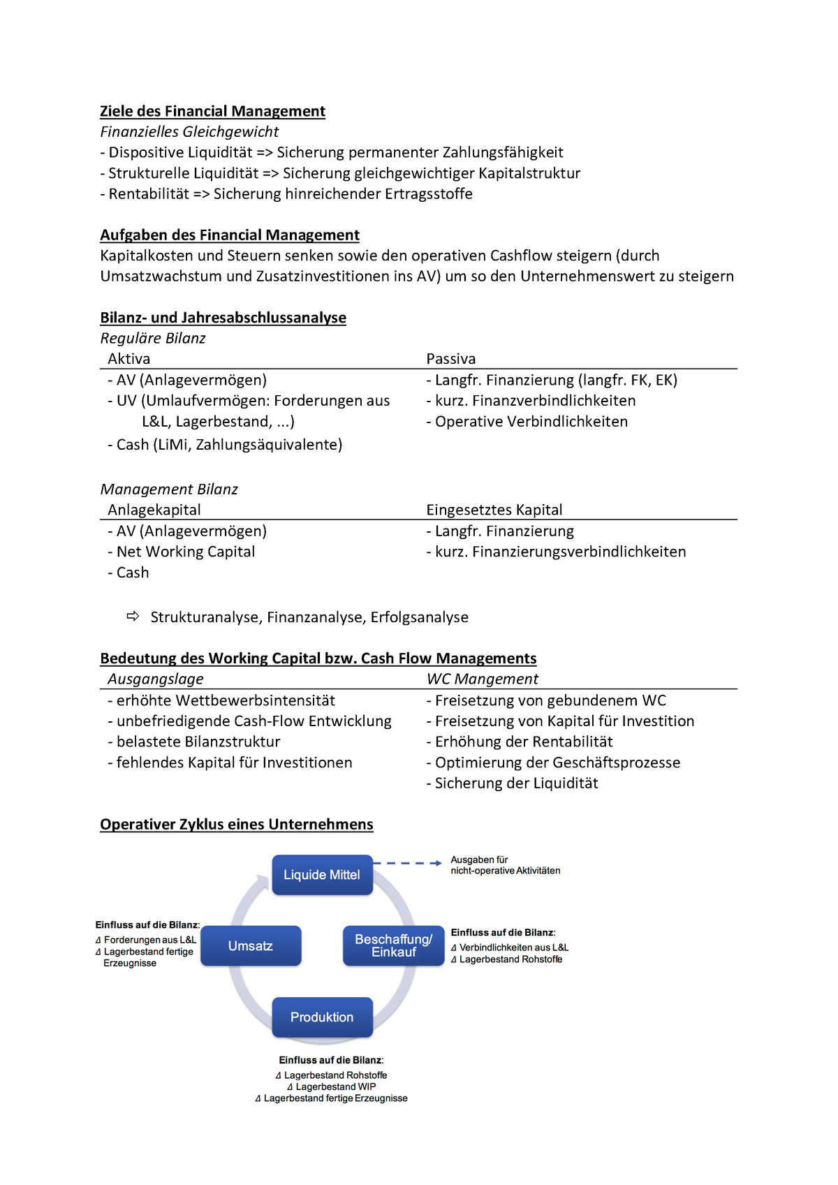 Financial Management Zusammenfassung Der Vorlesung Ziele Des Financial Management 3572