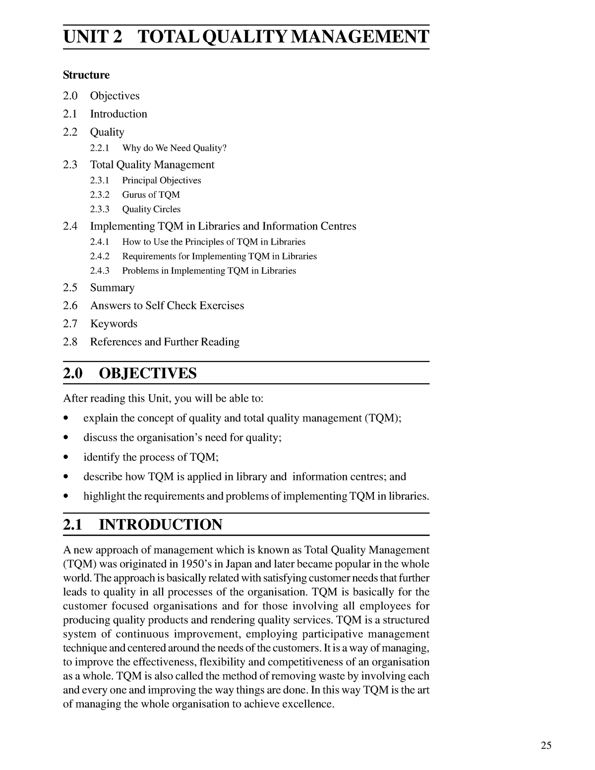 TOTAL QUALITY MANAGEMENT - 2 Why do We Need Quality? 2 Total Quality ...