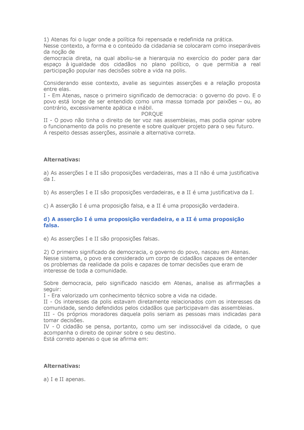 Aap2 - Sociedade Brasileira E Cidadania - Atenas Foi O Lugar Onde A ...