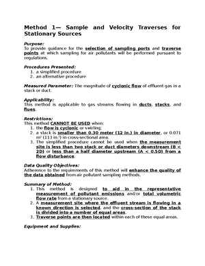 Method 2 - Notes - Method 2 — Determination of Stack Gas Velocity and ...