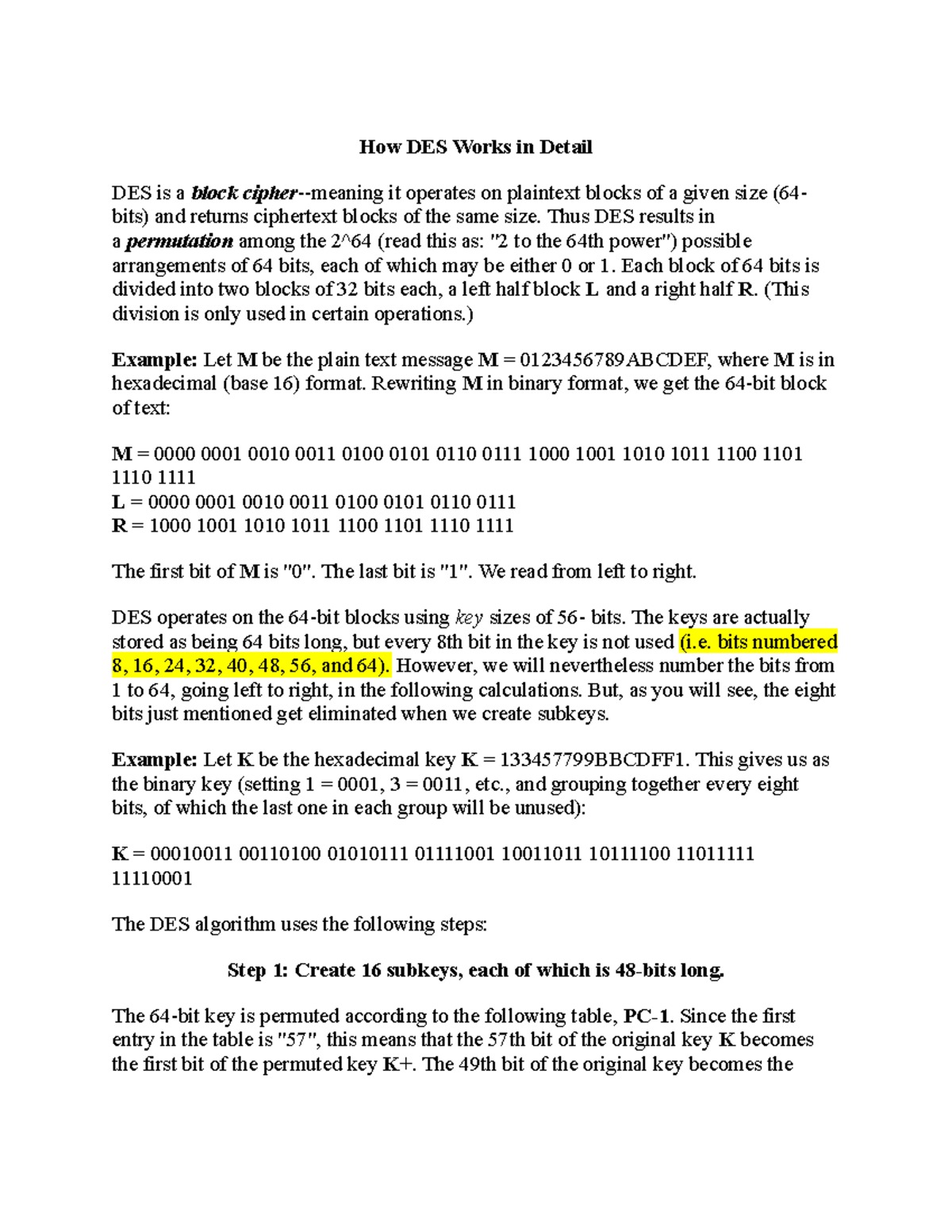 Lecture 10.2 DES Works in Detail - How DES Works in Detail DES is a ...