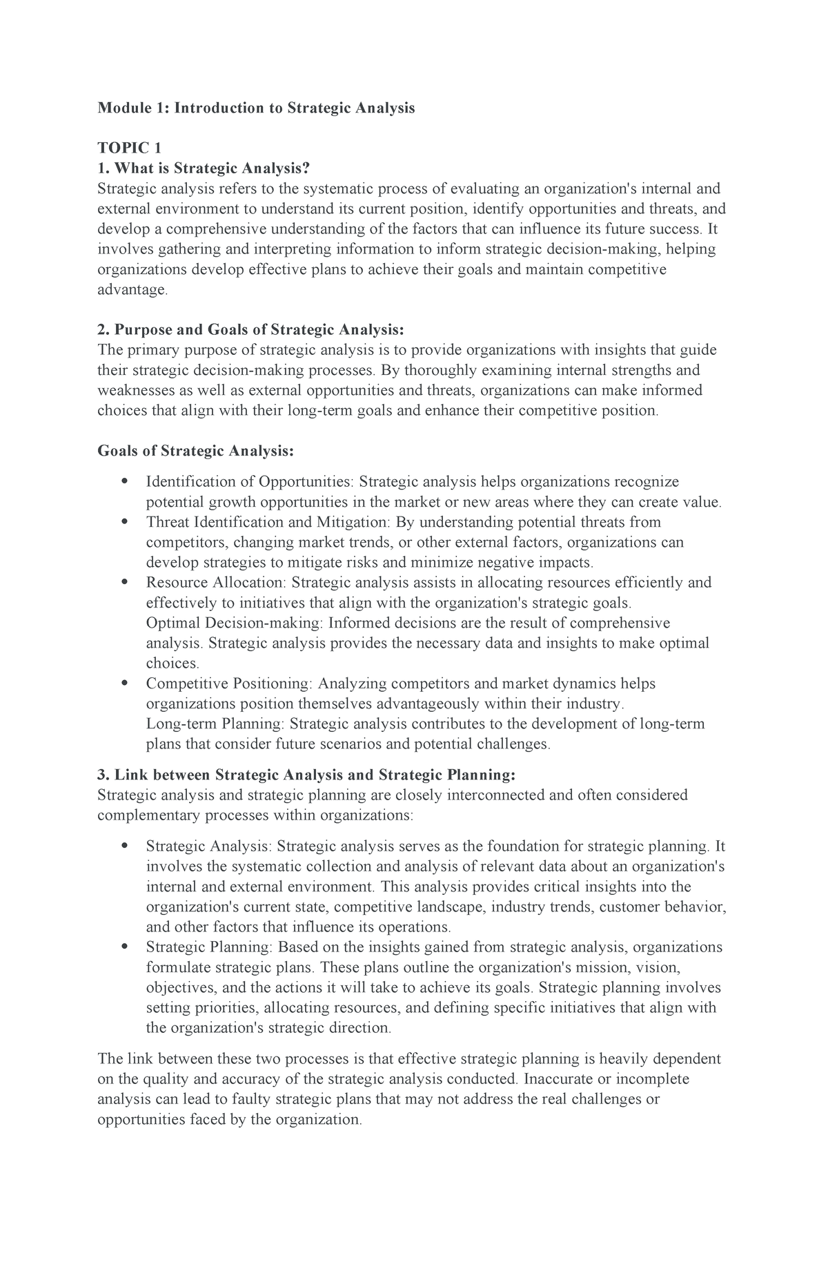 Strategic Cost Management - Module 1: Introduction to Strategic ...