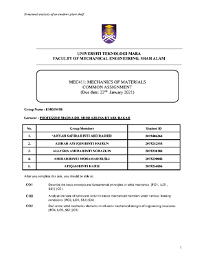 Course Assessment - 12567890 - CENTRE FOR MECHANICAL ENGINEERING ...