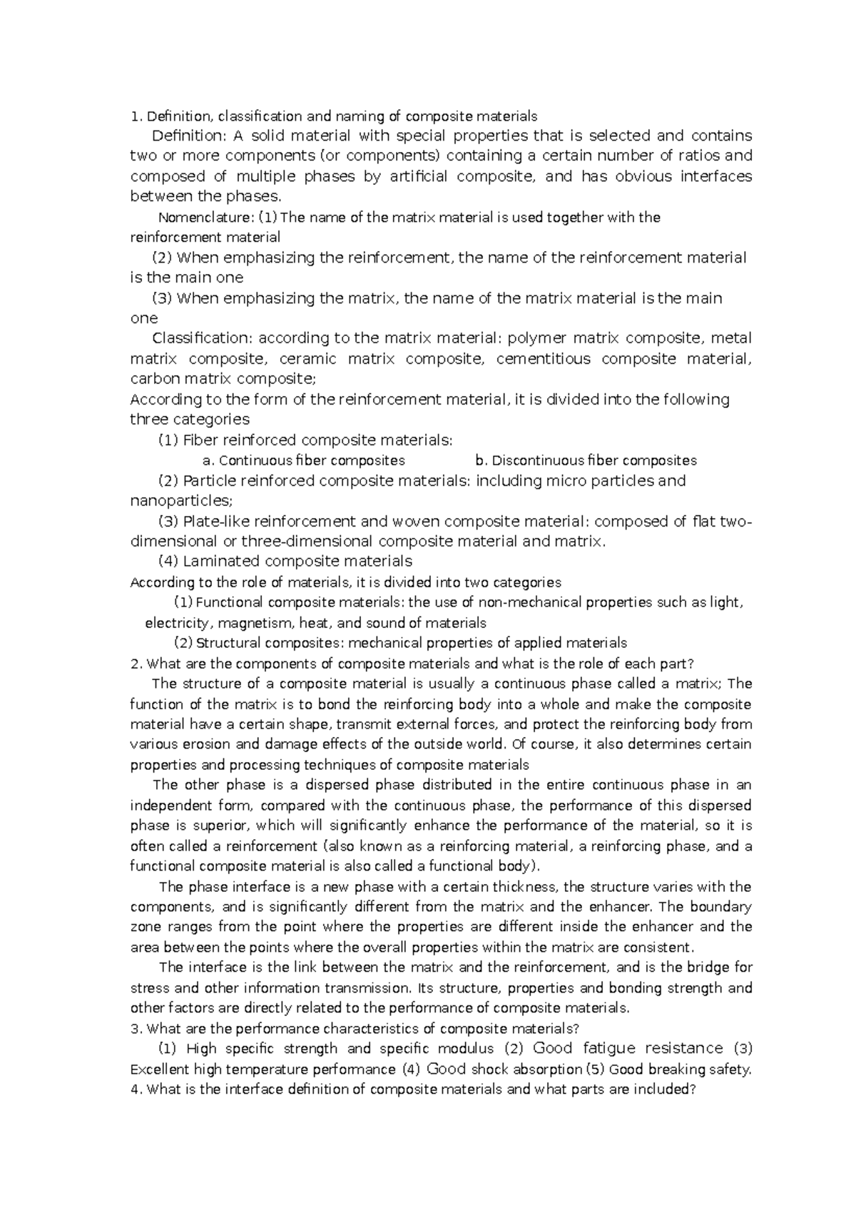 Definition, classification and naming of composite materials 1