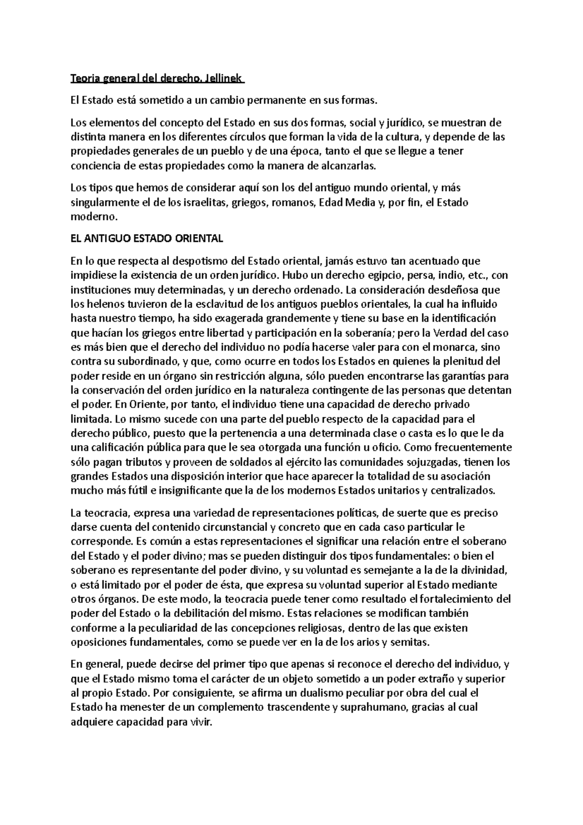 Resumen Jellinek Teoria general del estado