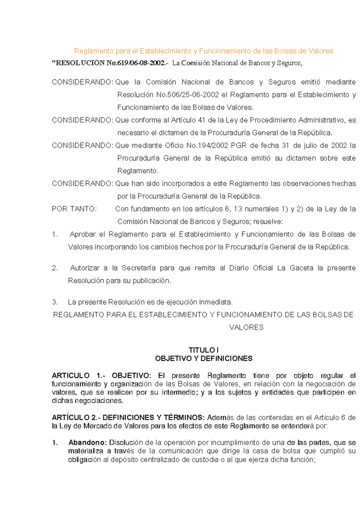 Reg efbv ****************************************** Reglamento para el Establecimiento y