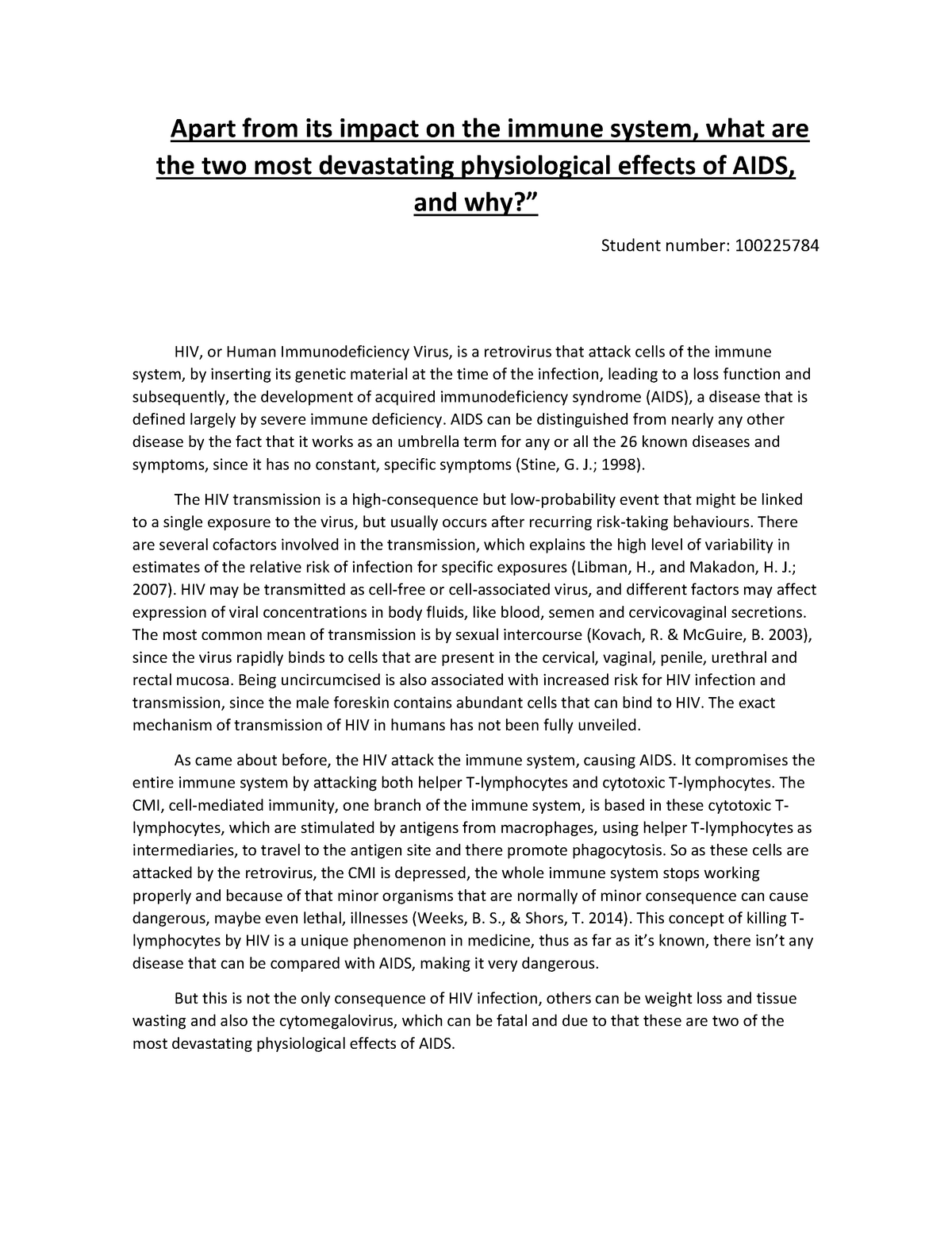 aids epidemic essay