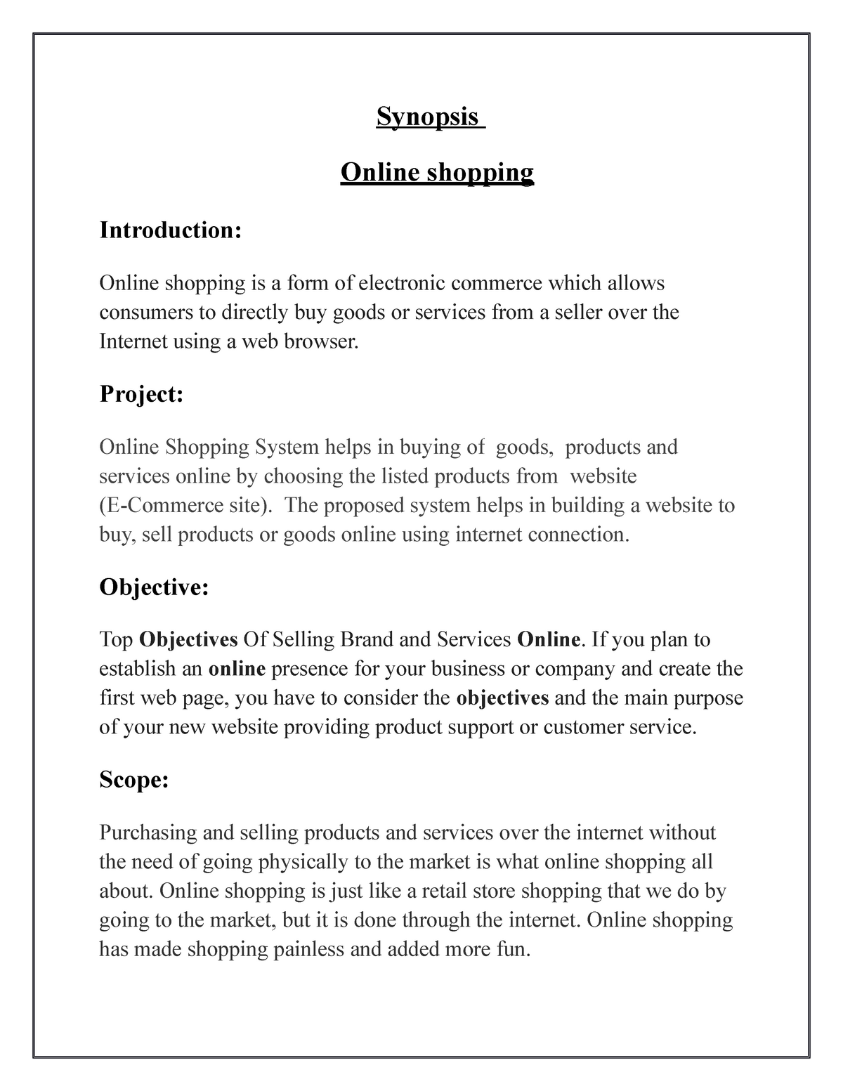 introduction of online shopping research