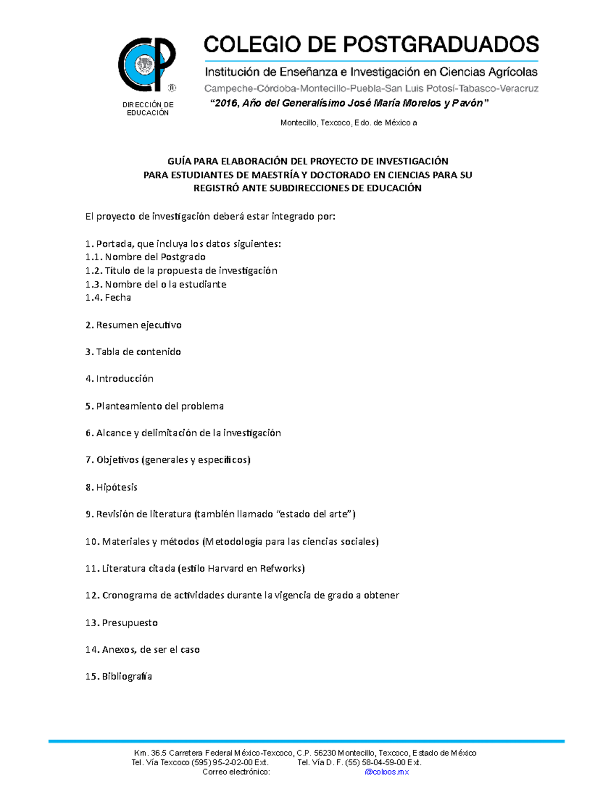 GUIA PARA LA Elaboracion DEL Proyecto DE Investigacion - DIRECCIÓN DE ...
