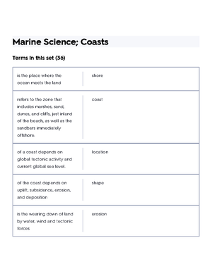 Marine Science B (Unit 1- Unit 5) Flashcards Quizlet - Marine Science B ...