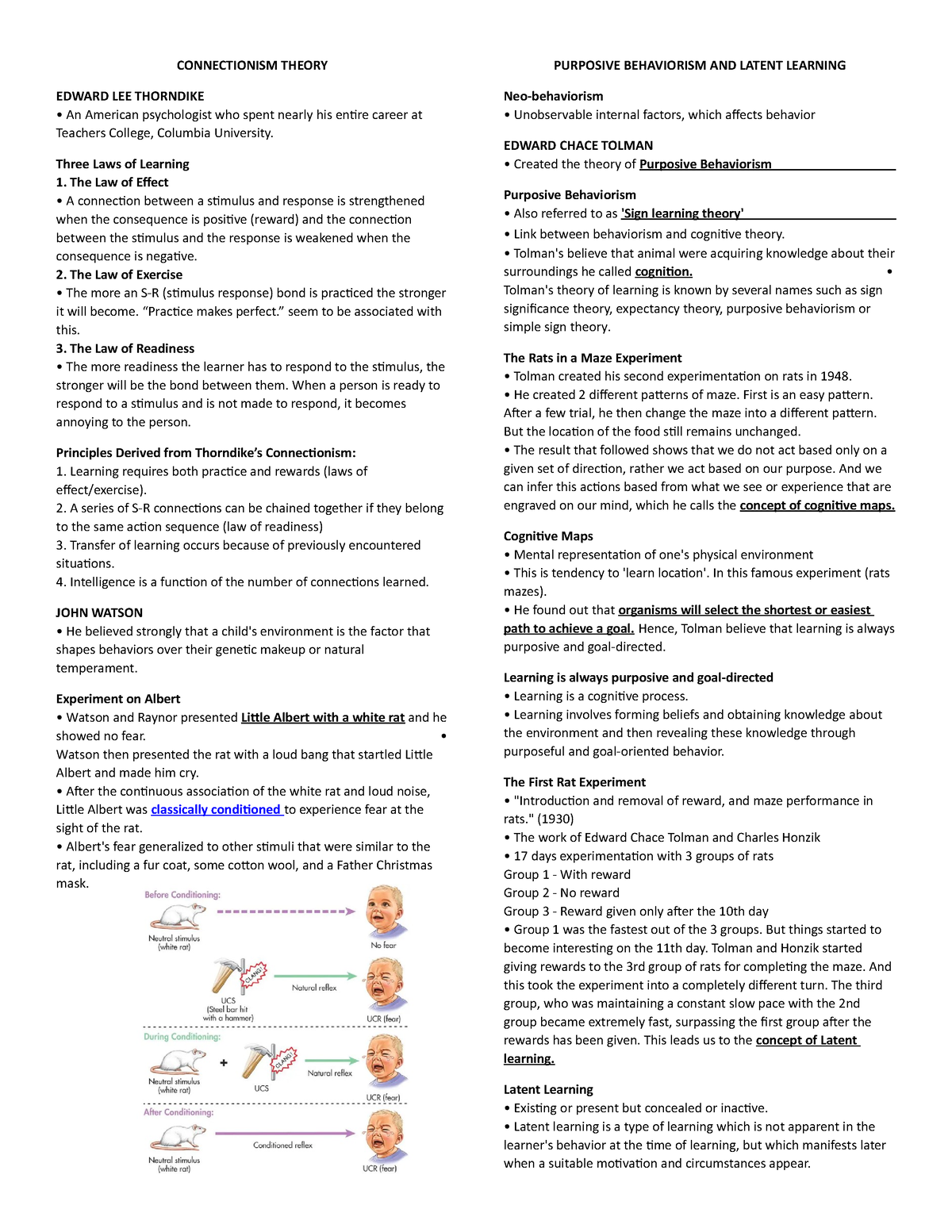 PED 102 - psychologists - CONNECTIONISM THEORY EDWARD LEE THORNDIKE An ...