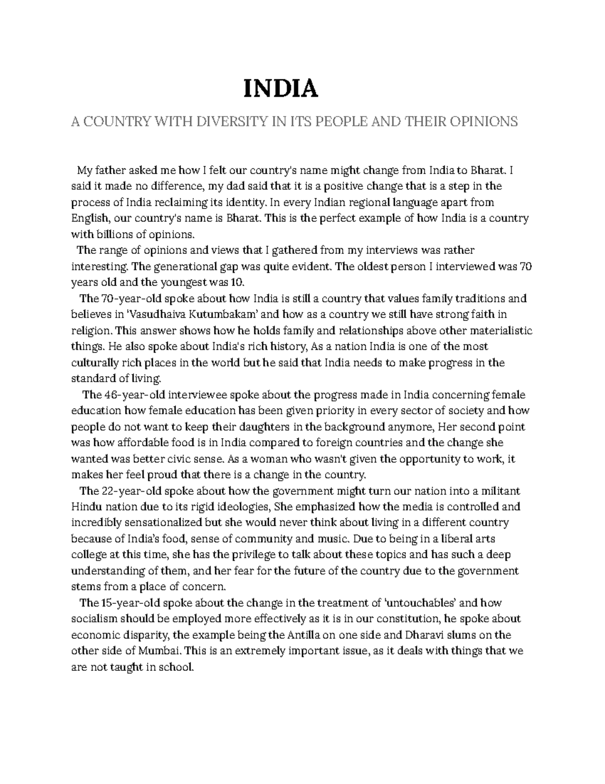 Diversity in india - INDIA A COUNTRY WITH DIVERSITY IN ITS PEOPLE AND ...