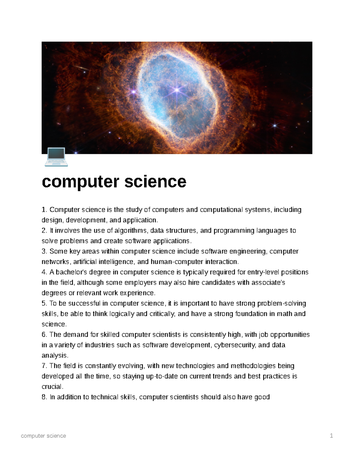 Computer science - READDDDDDDDDDDDDDDDDDDDDD - computer science 1 ...