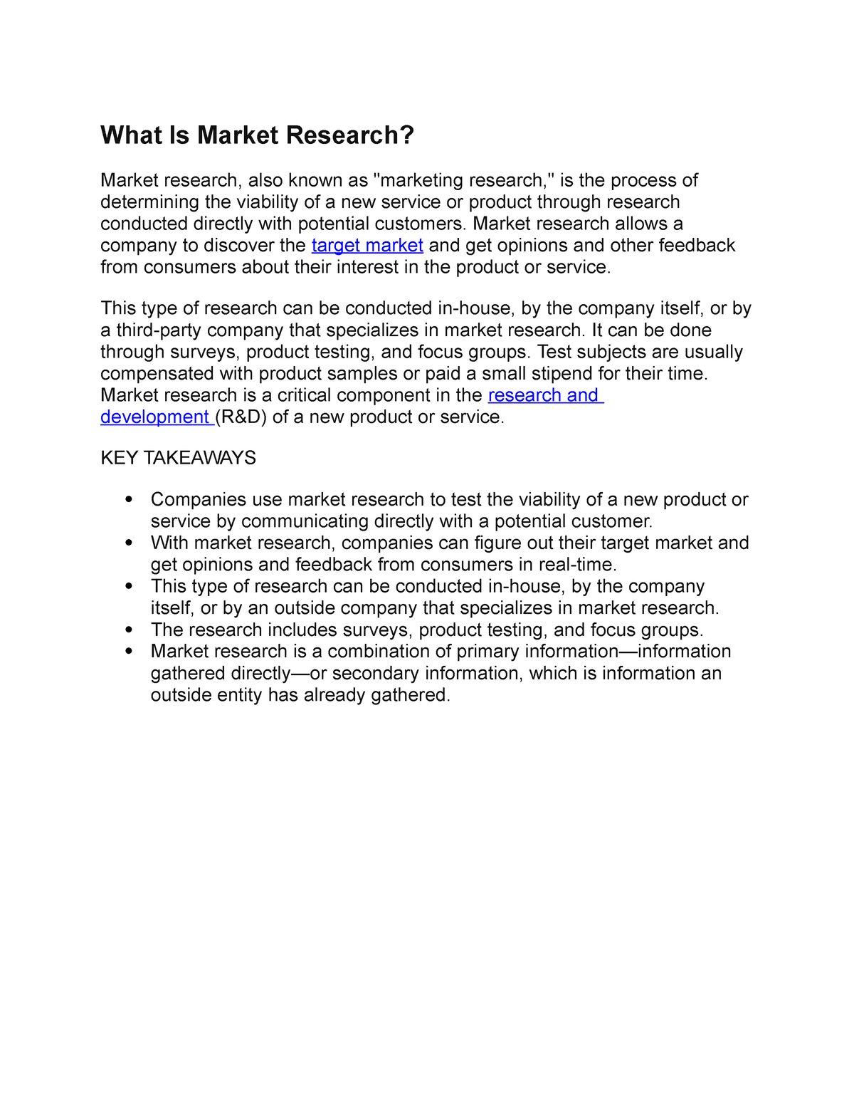 what is market research quora