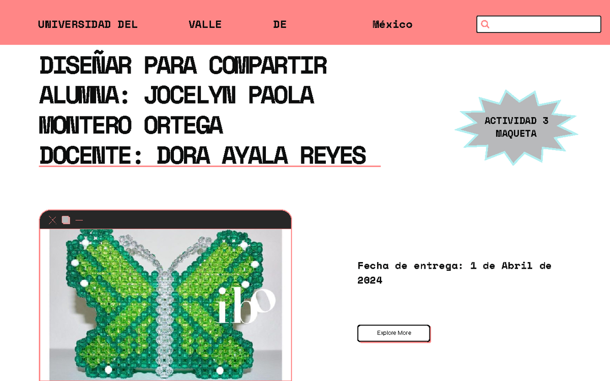 Activad 3 Maqueta - DISEÑAR PARA COMPARTIR ALUMNA: JOCELYN PAOLA ...