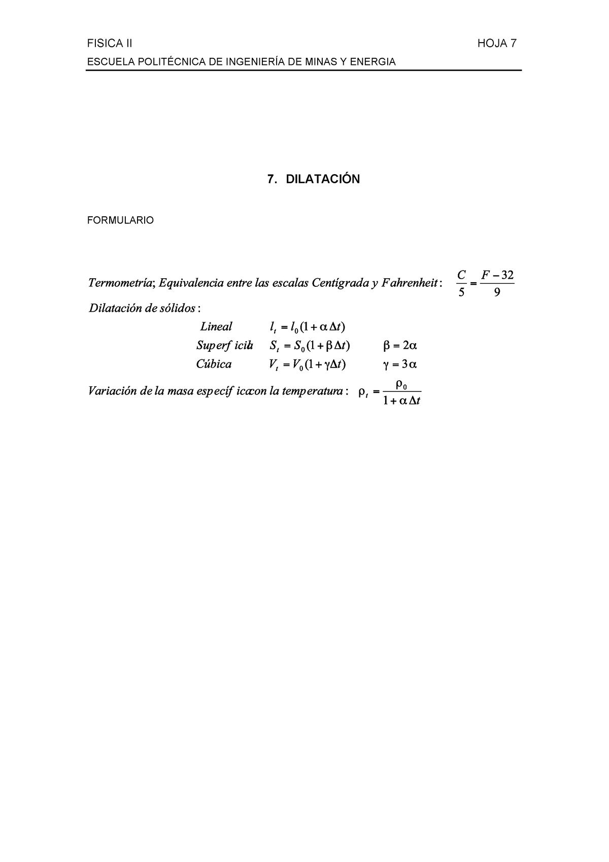 Fisica II Hoja 7 - Ejercicios De Física - FISICA II HOJA 7 ESCUELA ...