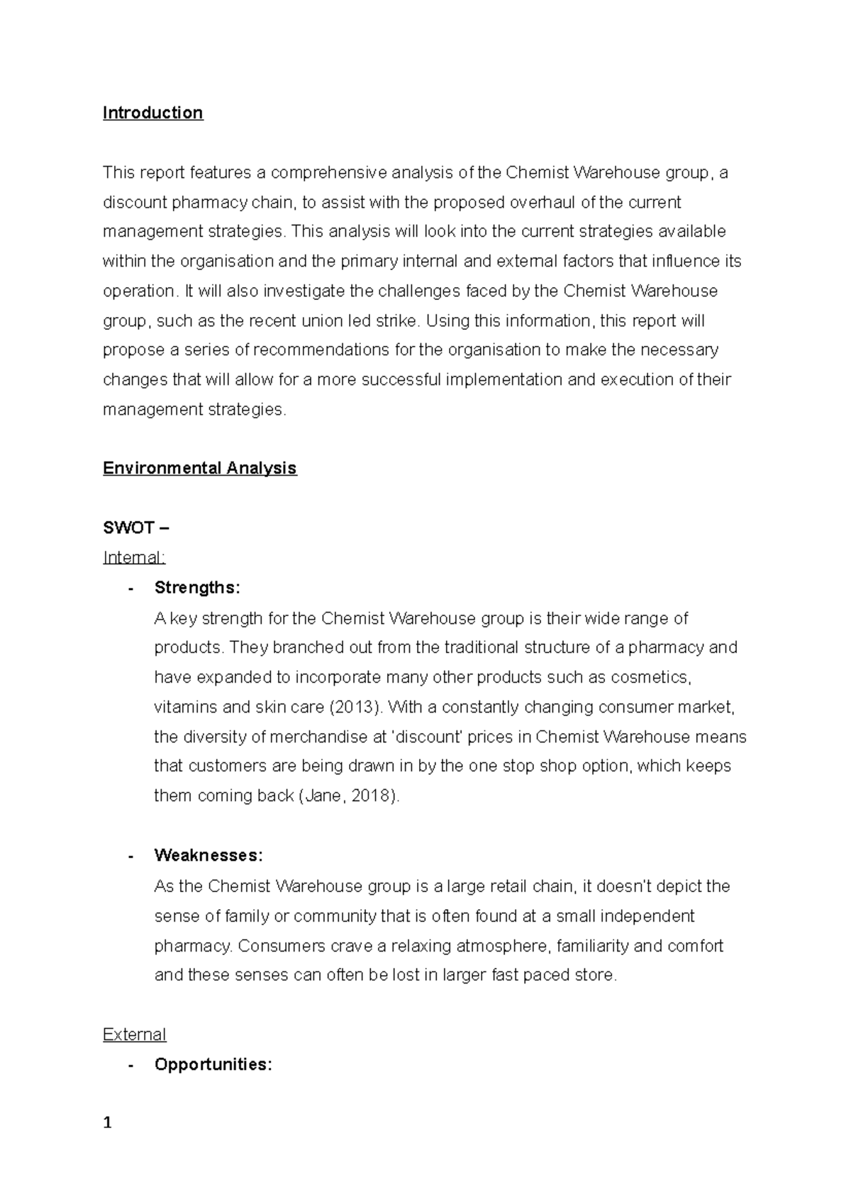 Business report Introduction This report features a comprehensive