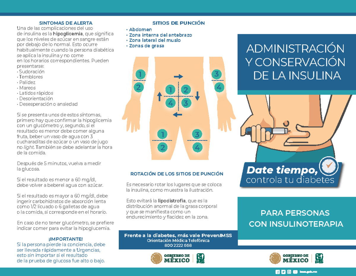 Tríptico Insulinas - Diabes - controla tu diabetes Date tiempo