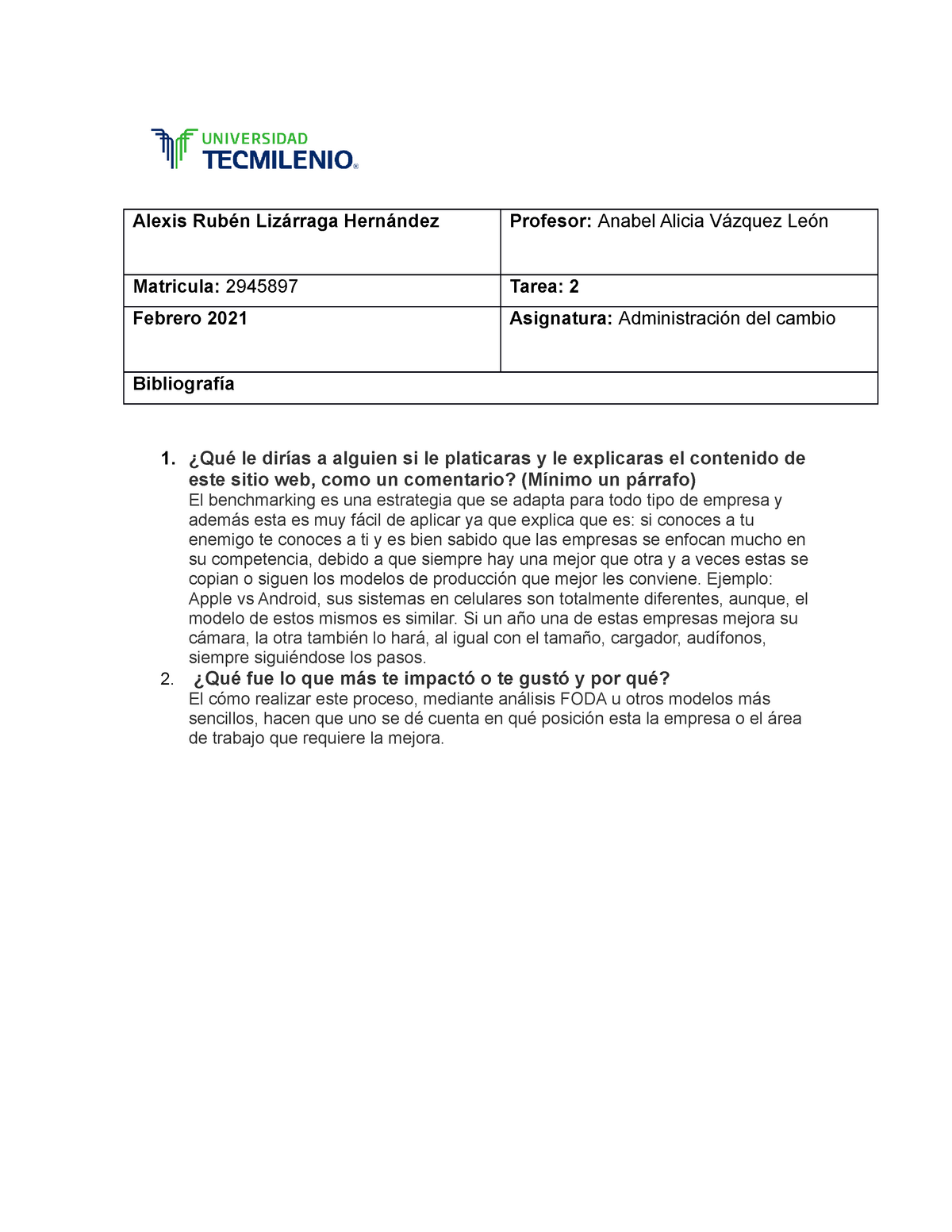 Tarea 2 Administracion Del Cambio - Alexis Rubén Lizárraga Hernández ...