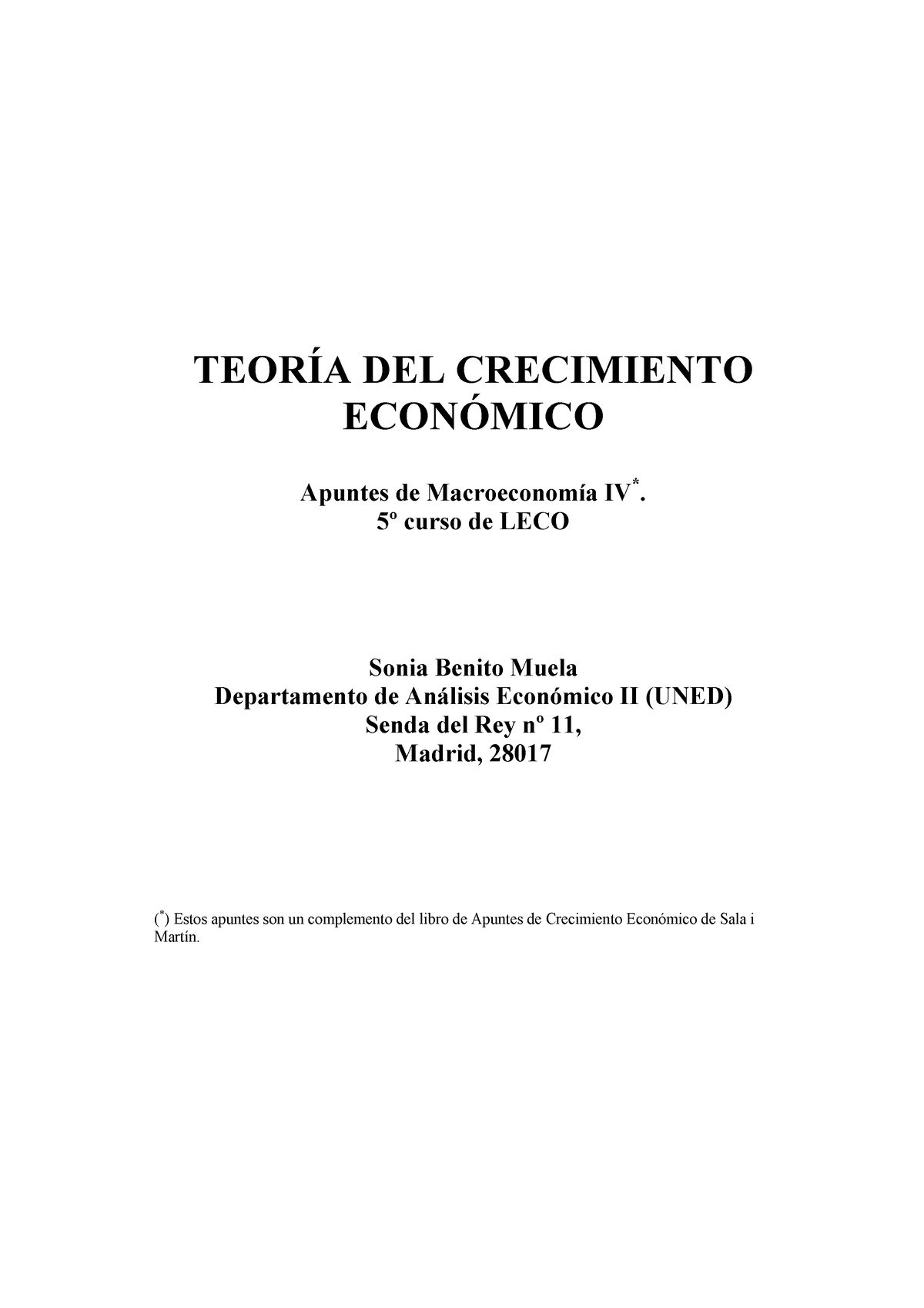 TEMA 1 - Tema 1 - TEORÕA DEL CRECIMIENTO ECON”MICO Apuntes De ...