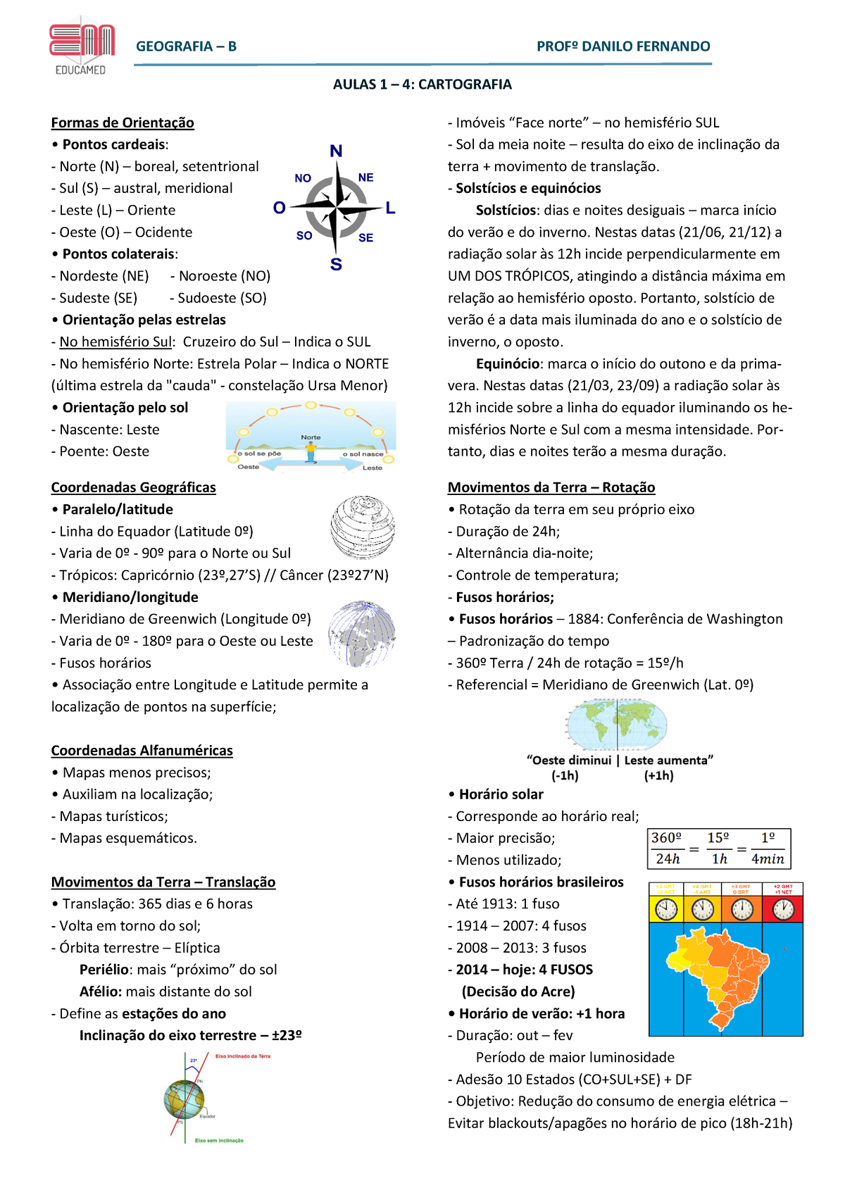 Geografia B - Folhinha - Aulas 01-04 - Cartografia - GEOGRAFIA – B ...