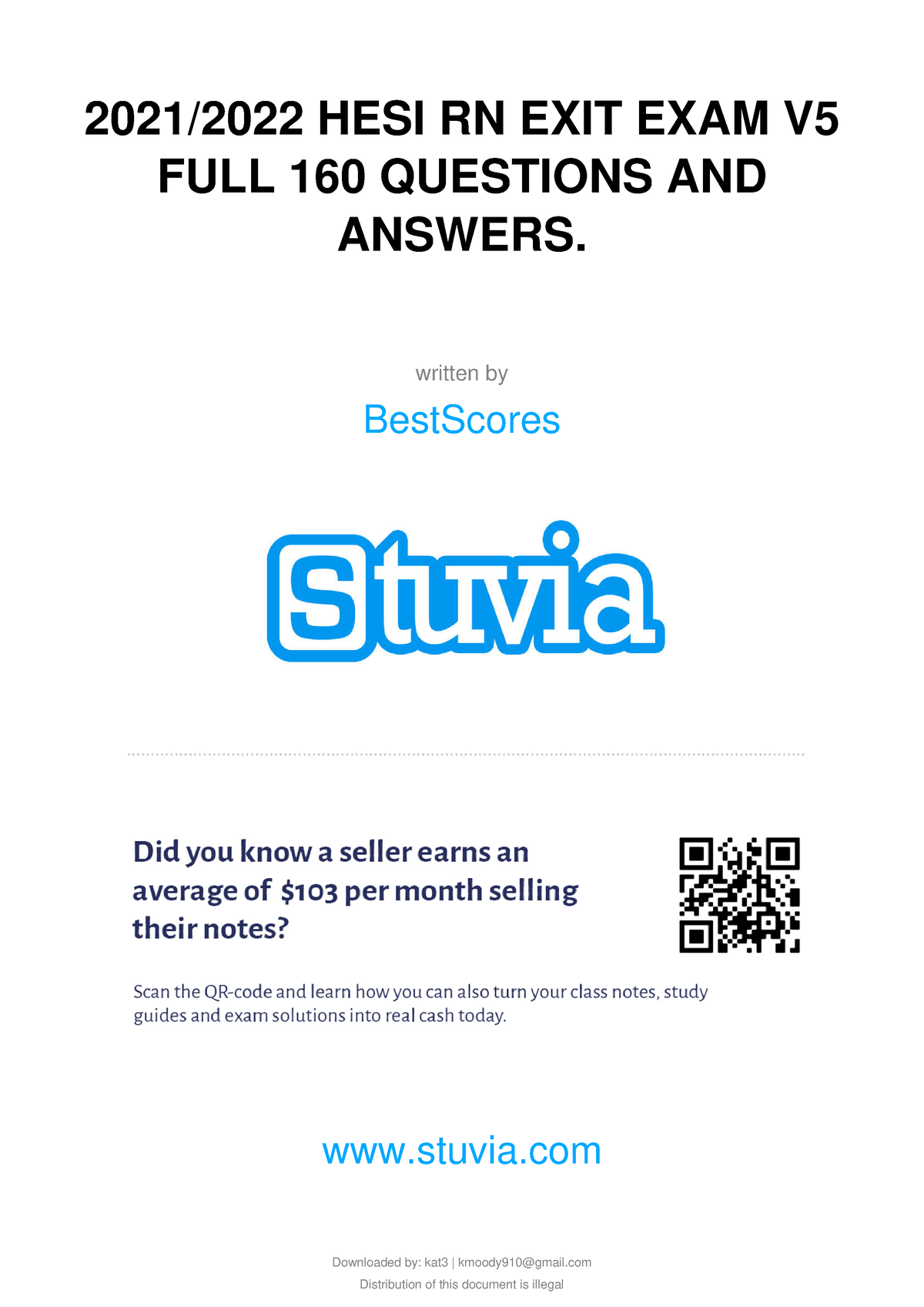 Stuvia 1535996 20212022 hesi rn exit exam v5 full 160 questions and