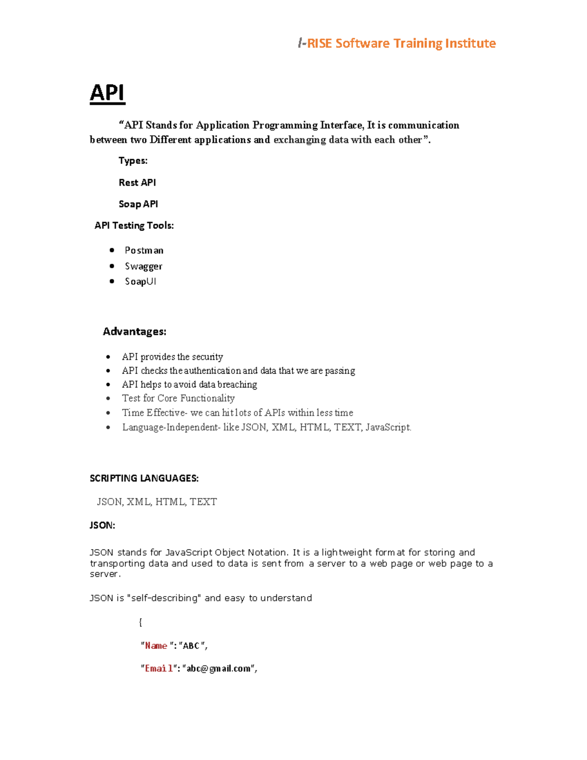 API - MAKE A NOTES WHICH WILL VERY CLEAR YOUR CONCEPT - API “API Stands ...