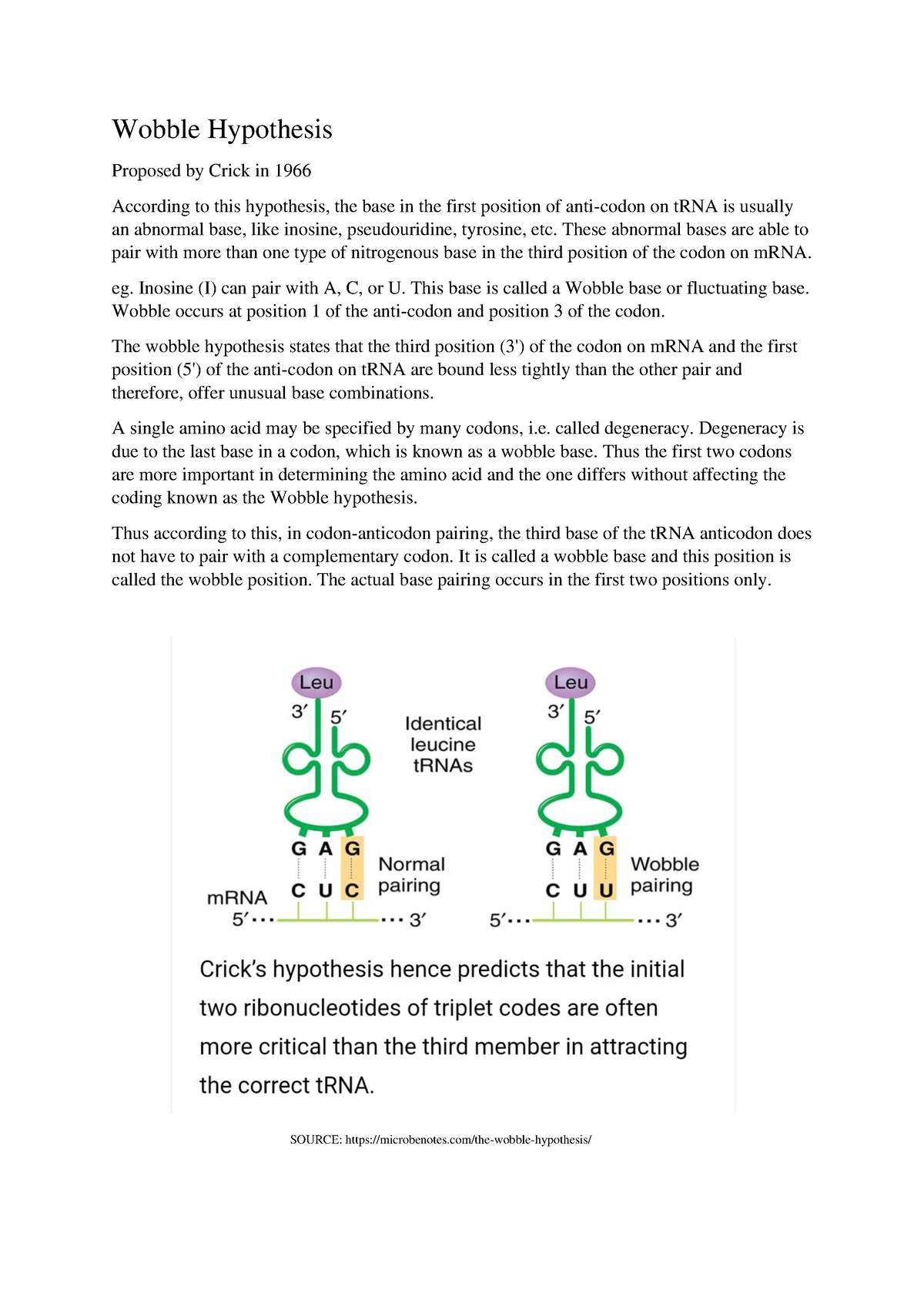 wobble hypothesis pdf